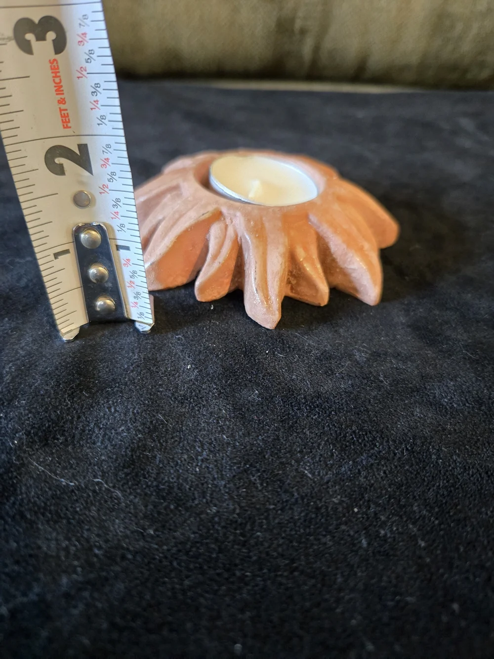 Sunburst Terracotta Tea Light Candle Holder - Unbranded